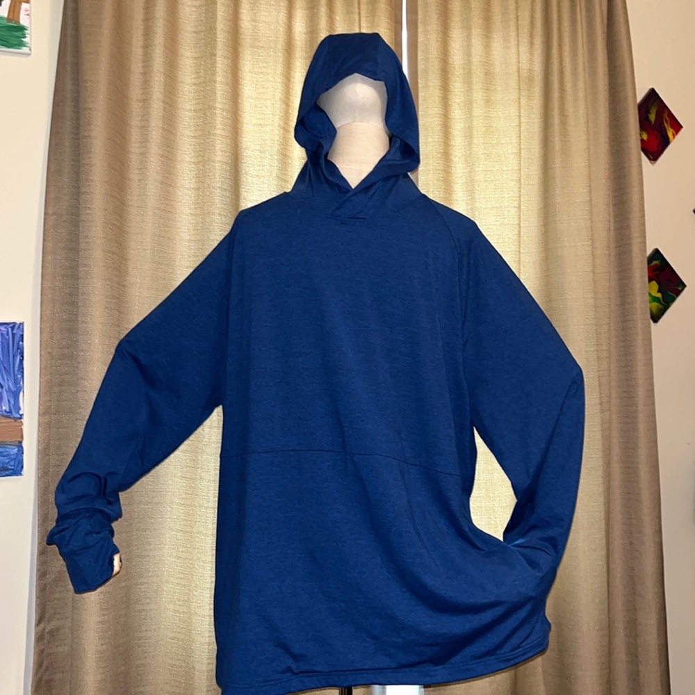 Xersion Quick Dry Blue Light Weight Hoodie Mens XL with Hood and Front Pocket